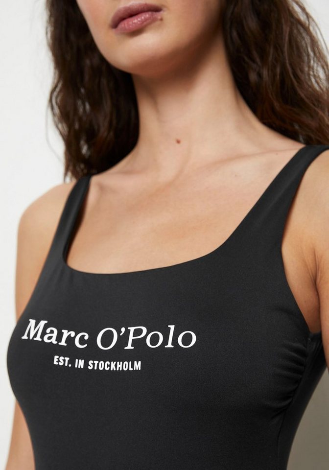 Marc O'Polo Badeanzug Essentials schnelltrocknend, tiefer Rückenausschnitt, Logoschriftzug – Bild 4 von 5