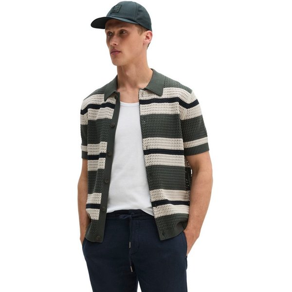 Marc O'Polo Kurzarmhemd Kurzarm-Strickshirt regular in Häkel-Optik