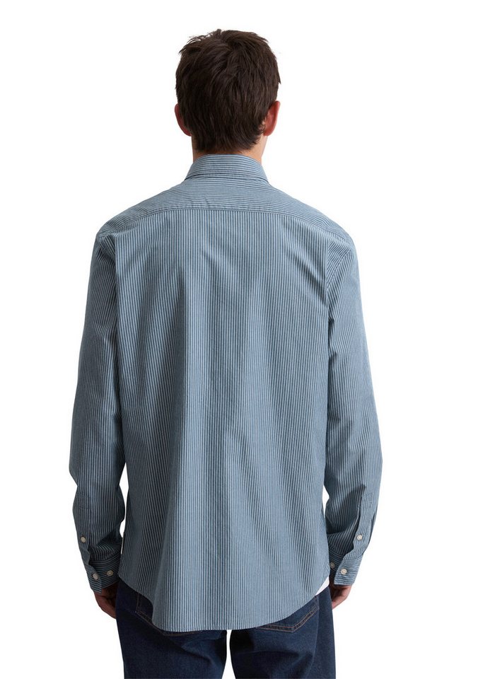 Marc O'Polo Langarmhemd Shaped Fit, mit garngefärbtem Streifenmuster, Kentkragen – Bild 2 von 5