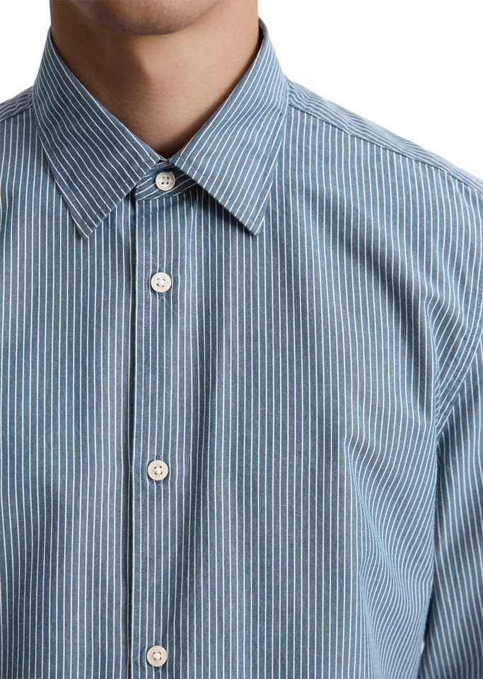 Marc O'Polo Langarmhemd Shaped Fit, mit garngefärbtem Streifenmuster, Kentkragen – Bild 3 von 5