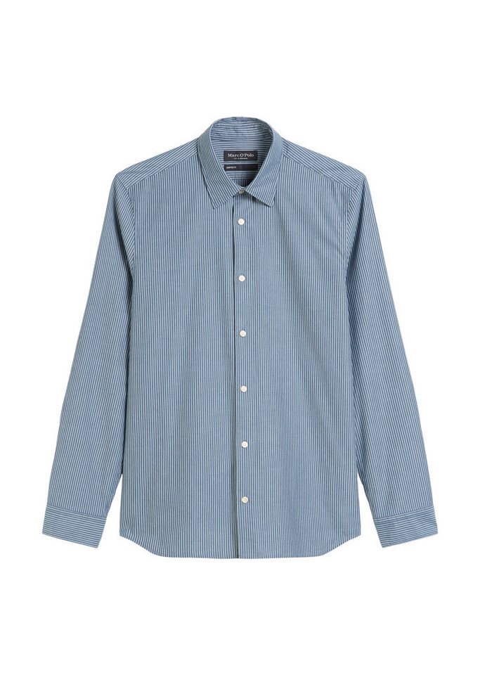 Marc O'Polo Langarmhemd Shaped Fit, mit garngefärbtem Streifenmuster, Kentkragen – Bild 5 von 5