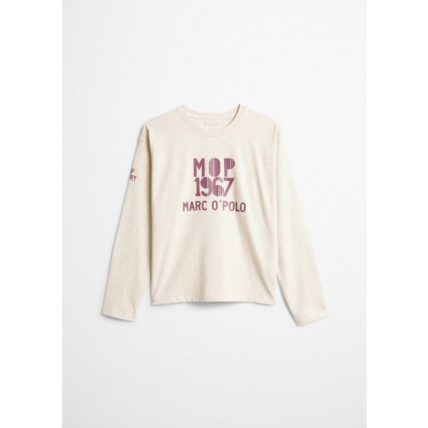 Marc O'Polo Langarmshirt Md.-Longsleeve melierte Optik, kontrastfarbener Print