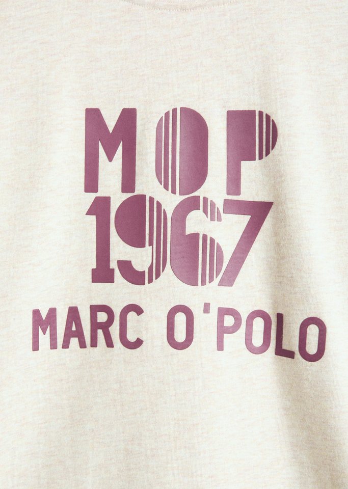 Marc O'Polo Langarmshirt Md.-Longsleeve melierte Optik, kontrastfarbener Print – Bild 3 von 3