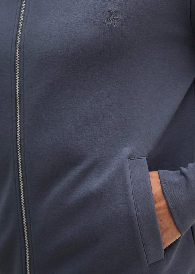 Marc O'Polo Sweatjacke mit Stehkragen, für Homewear, aus Interlock, lockere Passform – Bild 3 von 4
