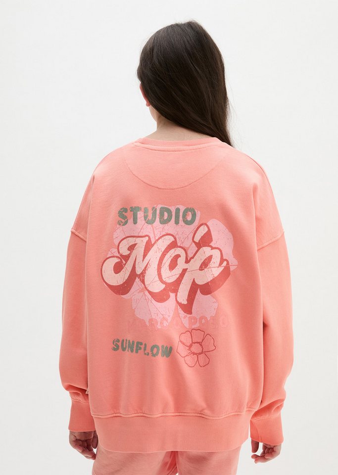 Marc O'Polo Sweatshirt angeraute Innenseite, modischer Rückenprint, normale Passform – Bild 2 von 5