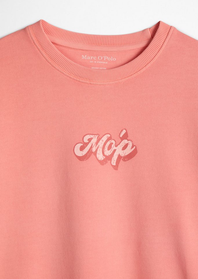 Marc O'Polo Sweatshirt angeraute Innenseite, modischer Rückenprint, normale Passform – Bild 5 von 5