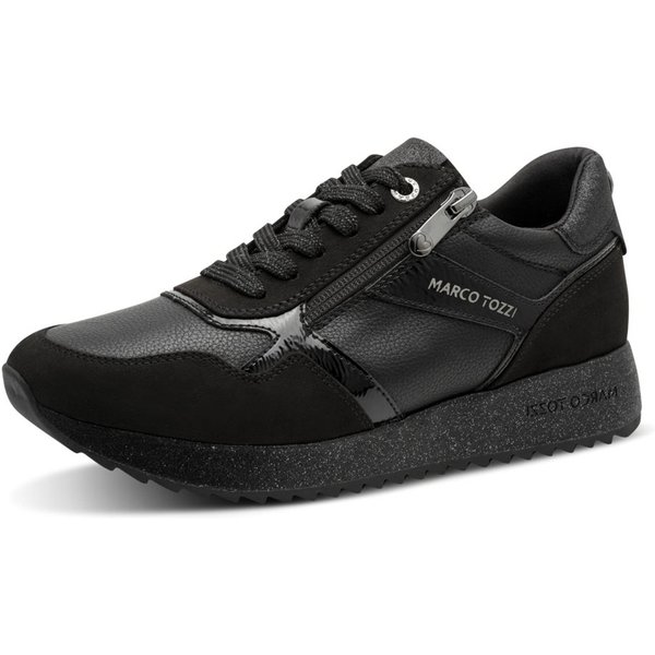 MARCO TOZZI Keilsneaker Freizeitschuh, Schnürer im stylischen Materialmix