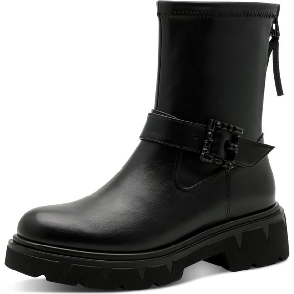 MARCO TOZZI Stiefelette, Blockabsatz, Herbstboots mit schmuckbesetzter Zierschnalle