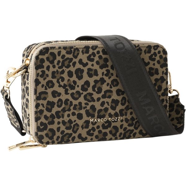 MARCO TOZZI Umhängetasche, Damen Schultertasche, Handtasche im angesagten Leo-Look