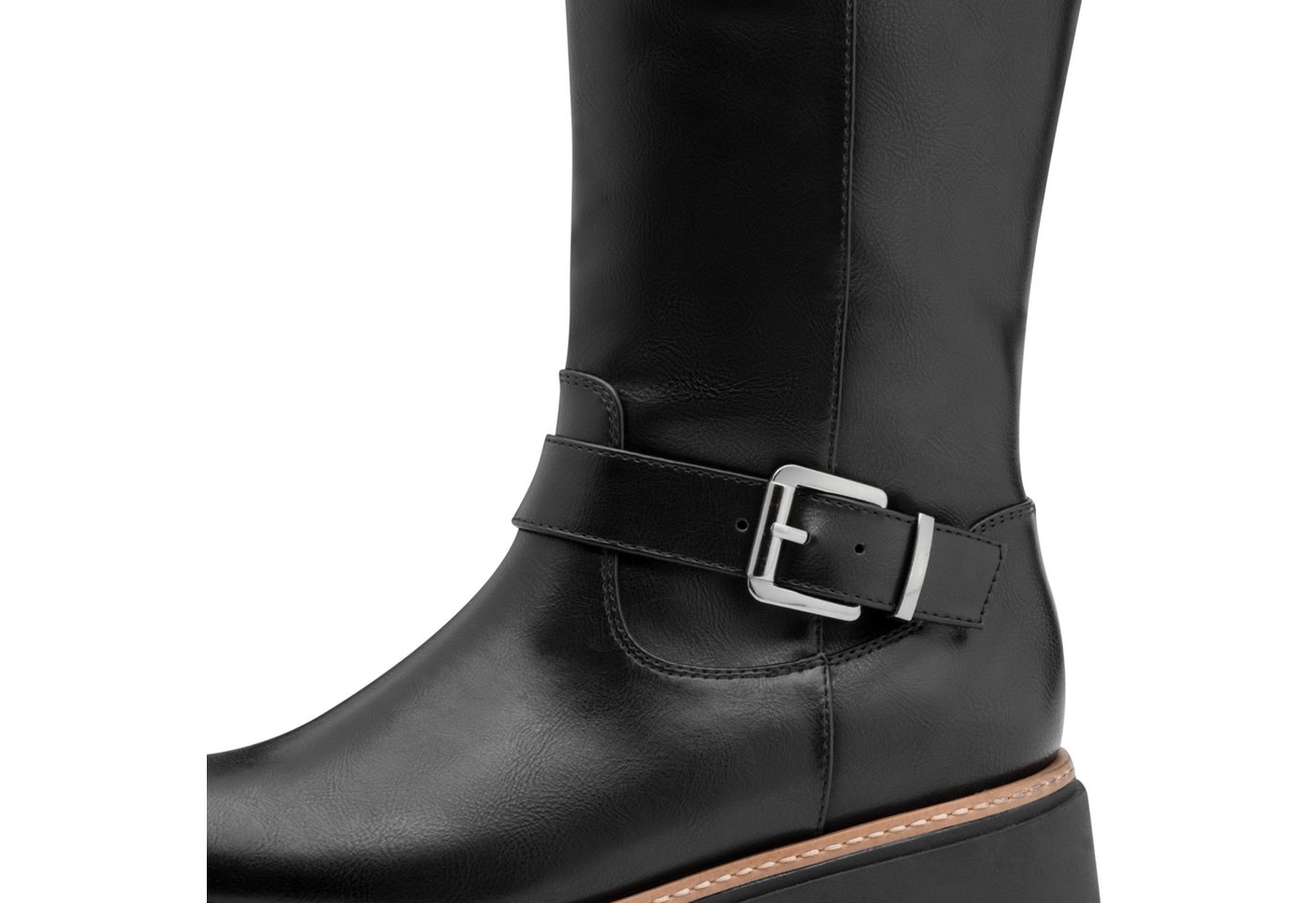 MARCO TOZZI Winterstiefel, Blockabsatz, Langschaftstiefel mit Zierschnallen – Bild 3 von 5