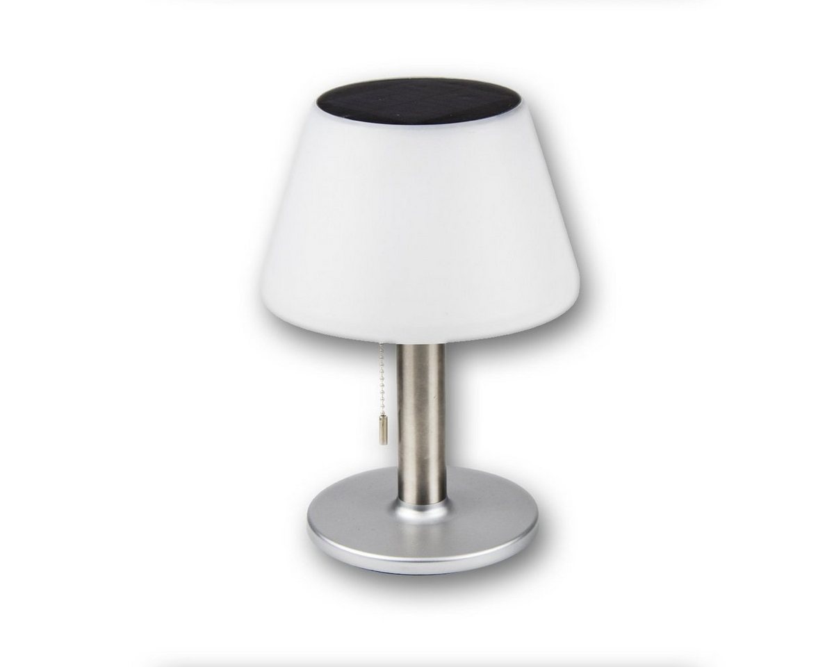 MARELIDA LED Außen-Tischleuchte LED Solar Tischleuchte H: 28cm 3 Helligkeitsstufen für Terrasse Balkon, LED Classic, warmweiß (2100K bis 3000K) – Bild 2 von 5