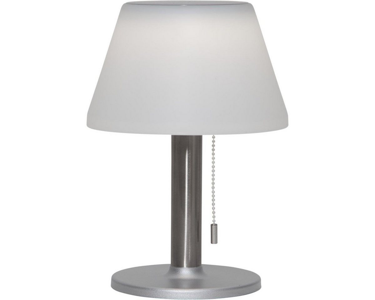 MARELIDA LED Außen-Tischleuchte LED Solar Tischleuchte H: 28cm 3 Helligkeitsstufen für Terrasse Balkon, LED Classic, warmweiß (2100K bis 3000K) – Bild 5 von 5