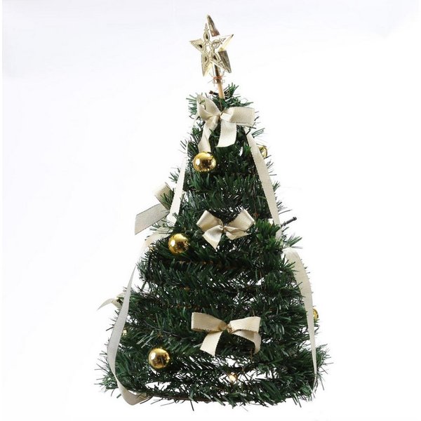 MARELIDA LED Baum LED Weihnachtsbaum Tannenbaum mit Lichterkette 50,5cm grün/gold, LED Classic, warmweiß (2100K bis 3000K)