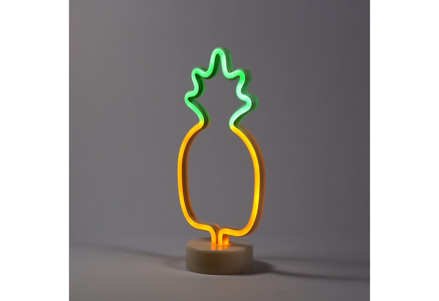 MARELIDA LED Dekoobjekt LED Neonlampe ANANAS Silhouette Dekoleuchte Batteriebetrieb stehend, gelb – Bild 3 von 3