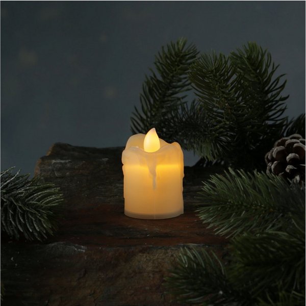MARELIDA LED-Kerze LED Mini Kerze gelb flackernd für Laterne H: 6cm inkl. Batterien beige, LED Classic, gelb
