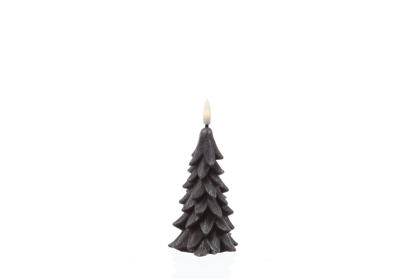 MARELIDA LED-Kerze Tannenbaum Weihnachtsbaum Baumform Echtwachs H: 16cm Timer grau, LED Classic, warmweiß (2100K bis 3000K) – Bild 2 von 4