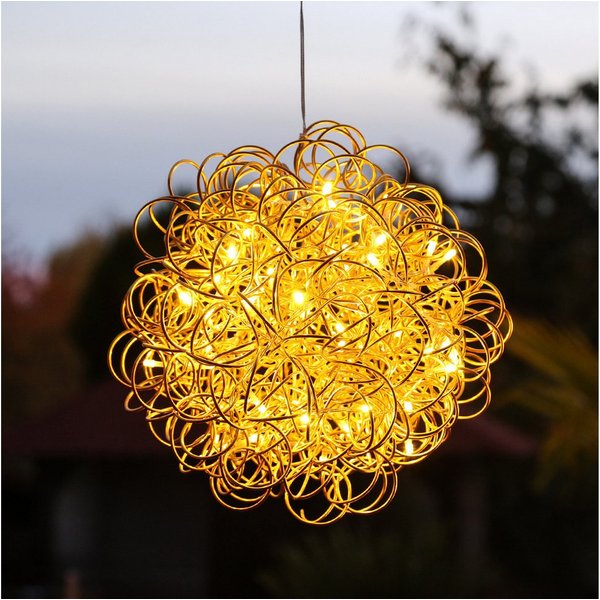 MARELIDA LED Kugelleuchte LED 3D Drahtkugel SPHERE Leuchtkugel Ball 30cm 50LED Draht für Außen, LED Classic, warmweiß (2100K bis 3000K)