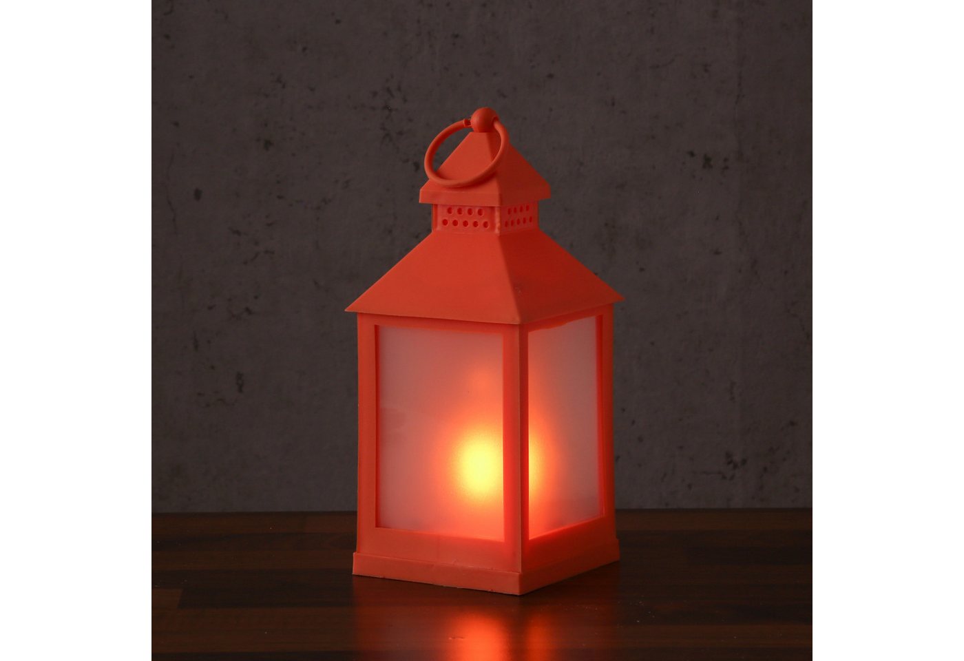 MARELIDA LED Laterne LED Laterne mit Flammeneffekt flackernd 24cm Batteriebetrieb orange, LED Classic, ultra-warmweiß / bernstein (1800K bis 2100K) – Bild 2 von 5