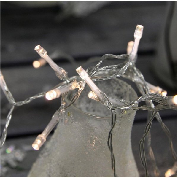 MARELIDA LED-Lichterkette LED Lichterkette Batterie Timer für Innen Außen 10LED 1,5m transparent, 10-flammig