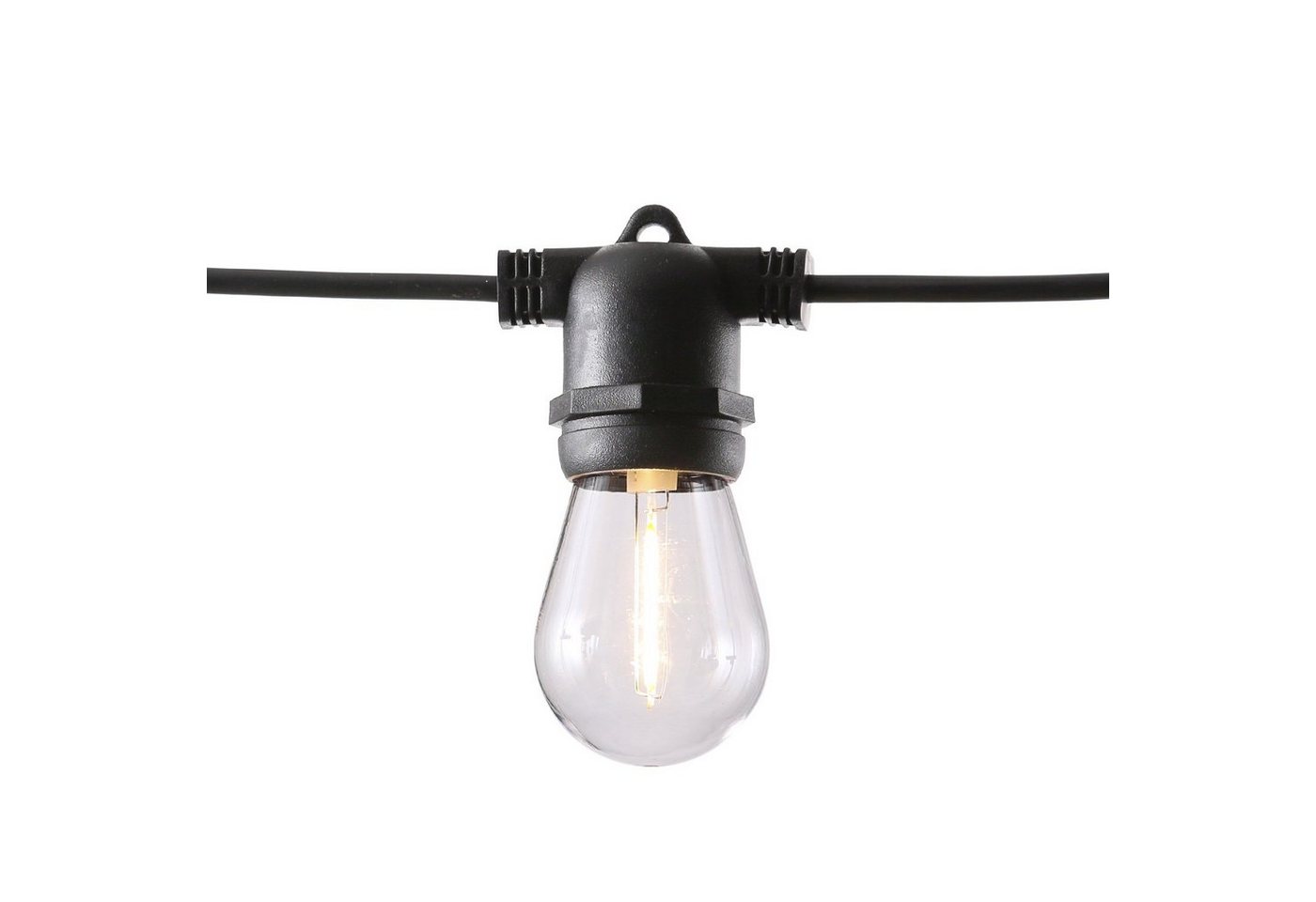 MARELIDA LED-Lichterkette LED Solar Lichterkette Glühbirne 4,5m 3Leuchtmodi Garten Balkon Zirkus, 10-flammig – Bild 4 von 5