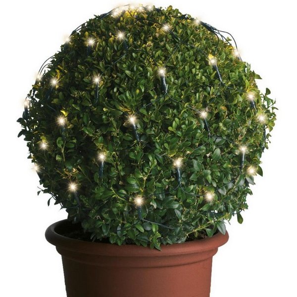 MARELIDA LED-Lichternetz LED Lichternetz Lichterkette Buchsbaum Kugelnetz für Außen 35cm grün, 60-flammig