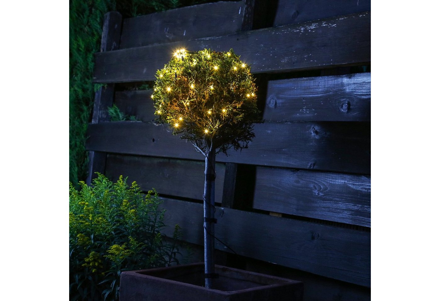 MARELIDA LED-Lichternetz LED Lichternetz Lichterkette Buchsbaum Kugelnetz für Außen 35cm grün, 60-flammig – Bild 2 von 5