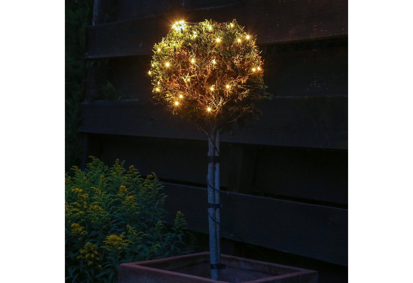 MARELIDA LED-Lichternetz LED Lichternetz Lichterkette Buchsbaum Kugelnetz für Außen 35cm grün, 60-flammig – Bild 4 von 5