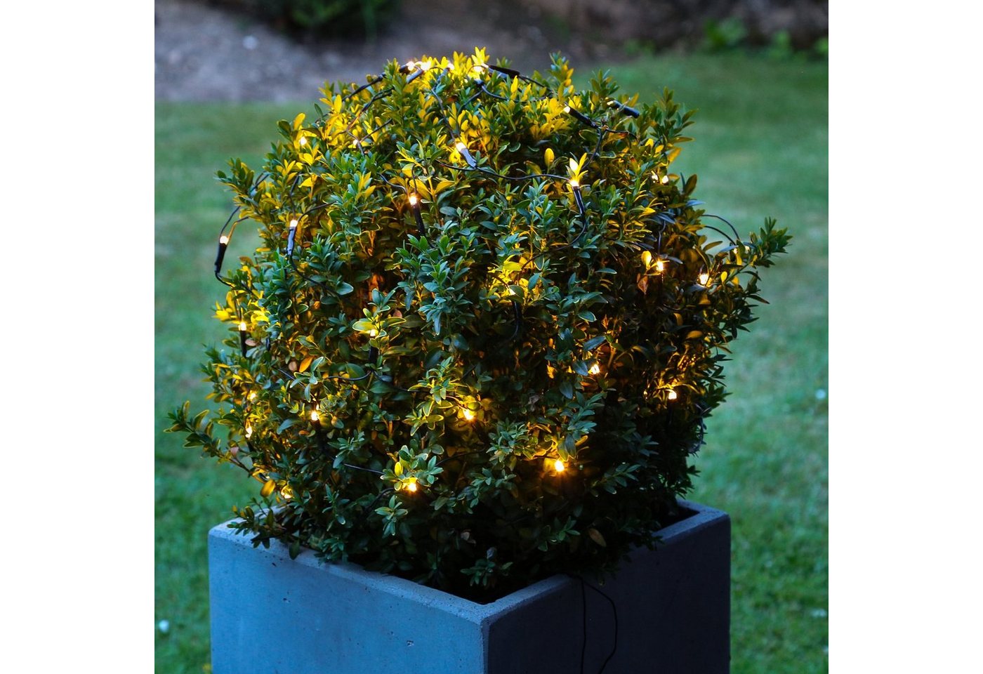 MARELIDA LED-Lichternetz LED Lichternetz Lichterkette Buchsbaum Kugelnetz für Außen 35cm grün, 60-flammig – Bild 5 von 5