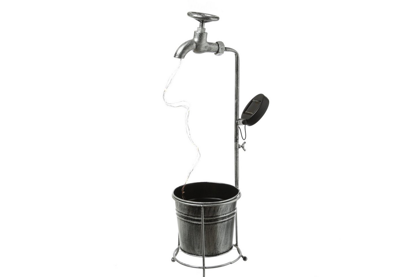 MARELIDA LED Solarleuchte LED Solar Wasserhahn mit Blumentopf Deko Balkon Gartenbeleuchtung 60cm, LED Classic, warmweiß (2100K bis 3000K) – Bild 2 von 5