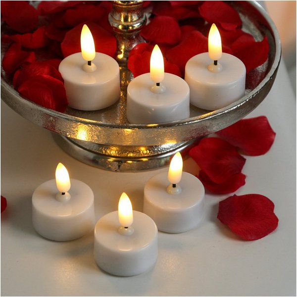 MARELIDA LED-Teelicht LED Teelichter flackernd 3D Flamme mit Batterien D: 3,8cm weiß 6er Set, LED Classic, warmweiß