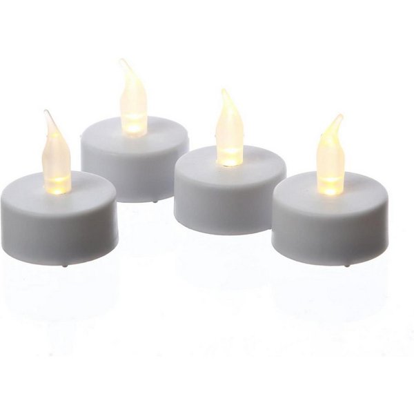 MARELIDA LED-Teelicht LED Teelichter gelb flackernd Kunststoff D: 3,7cm mit Batterien 4 Stk., LED Classic, warmweiß (2100K bis 3000K)