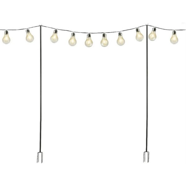 MARELIDA Lichterkette 2x Lichterkettenhalterung Lichterkettenmast Girlandenstange 2,8m