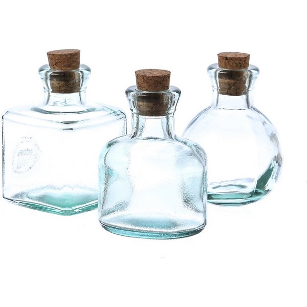 MARELIDA Vorratsglas Deko Glas Flaschen Set mit Korken Recyclingglas 3 Stück, Glas, (3-tlg)