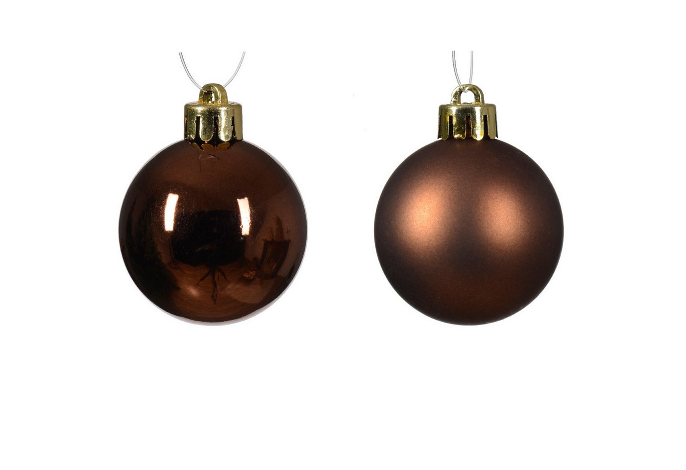 MARELIDA Weihnachtsbaumkugel Christbaumkugeln Weihnachtskugeln bruchfest 4cm braun 16er Set (16 St) – Bild 3 von 4