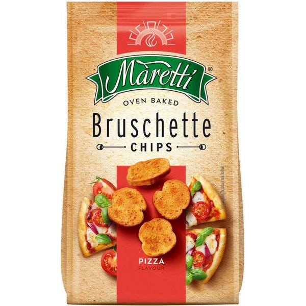 Maretti Knabberei, Maretti Bruschette Chips oven baked Pizza mit Pizzageschmack 150g