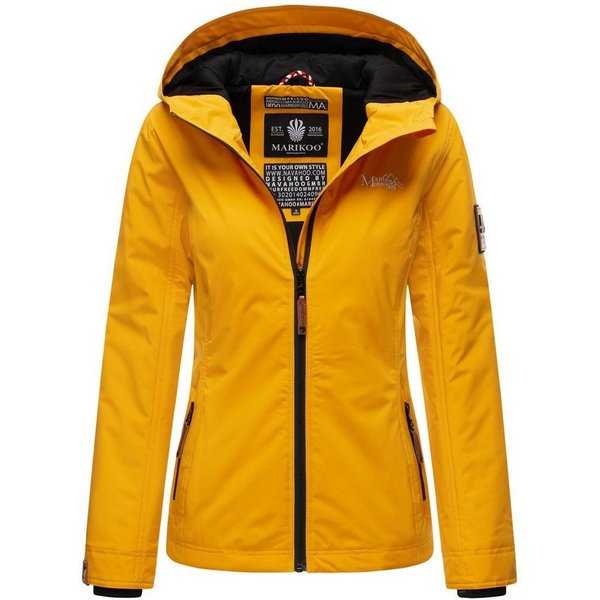 Marikoo Outdoorjacke Brombeere Sportliche Übergangsjacke mit Kapuze und schützendem Kragen
