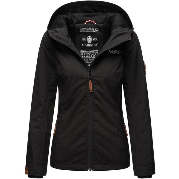 Marikoo Outdoorjacke Brombeere Sportliche Übergangsjacke mit Kapuze und schützendem Kragen