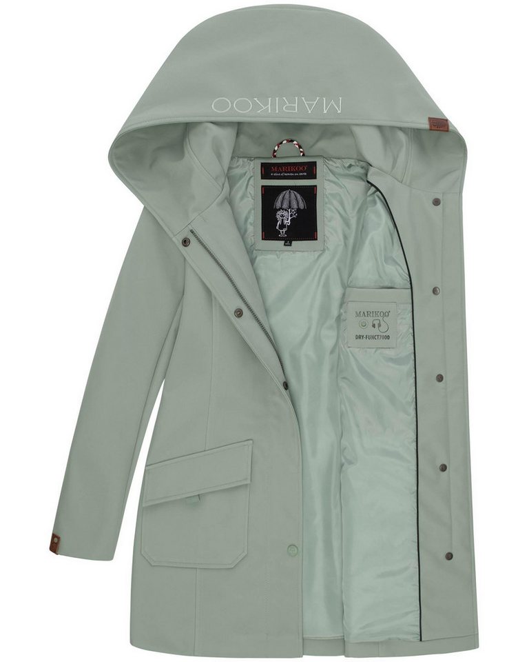 Marikoo Softshelljacke Softshelljacke Mayleen – Damen Übergangsjacke mit Kapuze und Taillierter Schnitt, hoher Tragekomfort und stilvolle Details – Bild 5 von 5