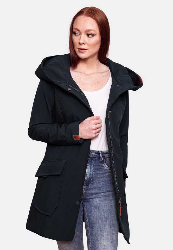 Marikoo Softshelljacke Softshelljacke Mayleen – Damen Übergangsjacke mit Kapuze und Taillierter Schnitt, hoher Tragekomfort und stilvolle Details – Bild 2 von 5