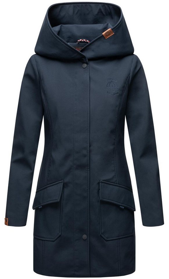 Marikoo Softshelljacke Softshelljacke Mayleen – Damen Übergangsjacke mit Kapuze und Taillierter Schnitt, hoher Tragekomfort und stilvolle Details – Bild 5 von 5