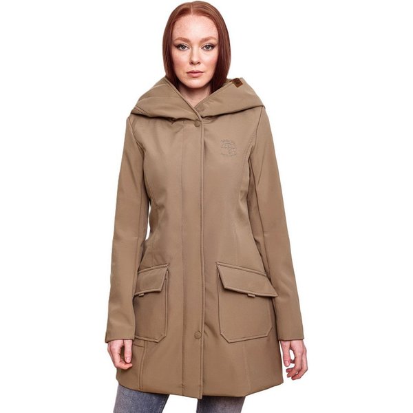 Marikoo Softshelljacke Softshelljacke Mayleen – Damen Übergangsjacke mit Kapuze und Taillierter Schnitt, hoher Tragekomfort und stilvolle Details