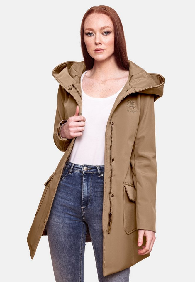 Marikoo Softshelljacke Softshelljacke Mayleen – Damen Übergangsjacke mit Kapuze und Taillierter Schnitt, hoher Tragekomfort und stilvolle Details – Bild 2 von 5