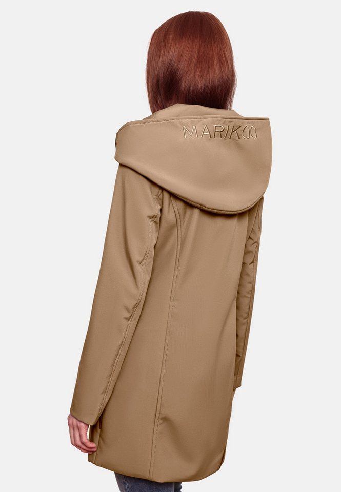 Marikoo Softshelljacke Softshelljacke Mayleen – Damen Übergangsjacke mit Kapuze und Taillierter Schnitt, hoher Tragekomfort und stilvolle Details – Bild 4 von 5
