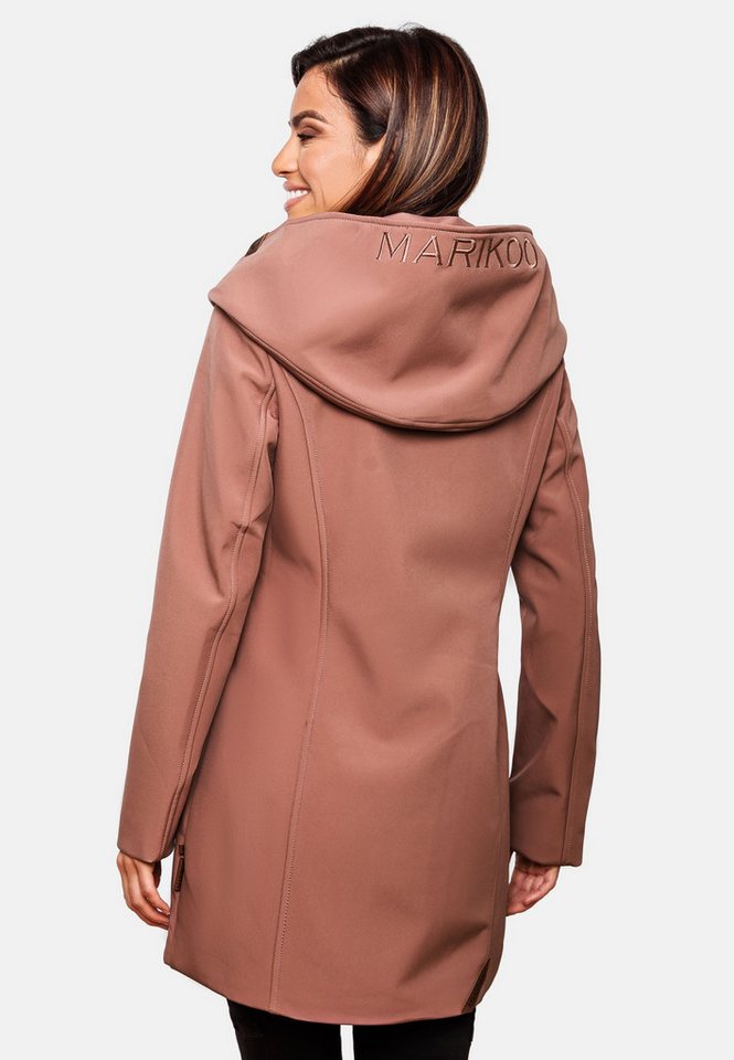 Marikoo Softshelljacke Softshelljacke Mayleen – Damen Übergangsjacke mit Kapuze und Taillierter Schnitt, hoher Tragekomfort und stilvolle Details – Bild 4 von 5