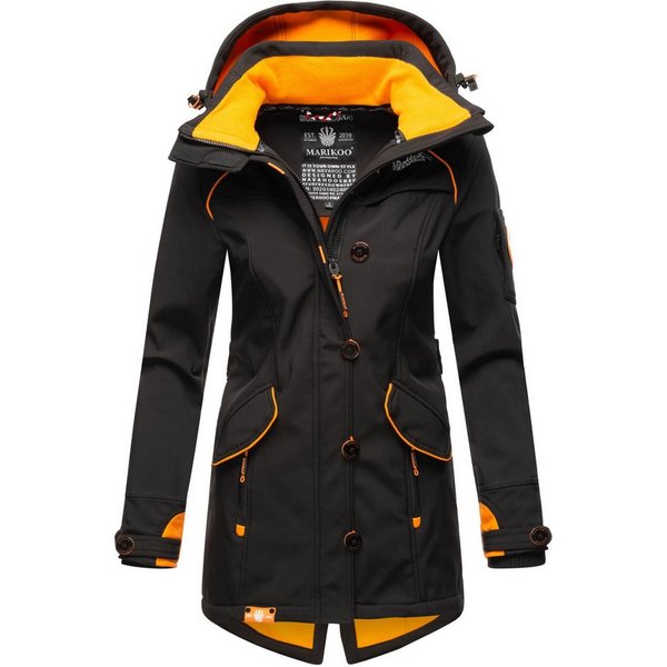 Marikoo Softshelljacke mit Kapuze – Outdoorjacke wind- und wasserabweisend Softshelljacke mit Fleecefutter und abnehmbarer Kapuze