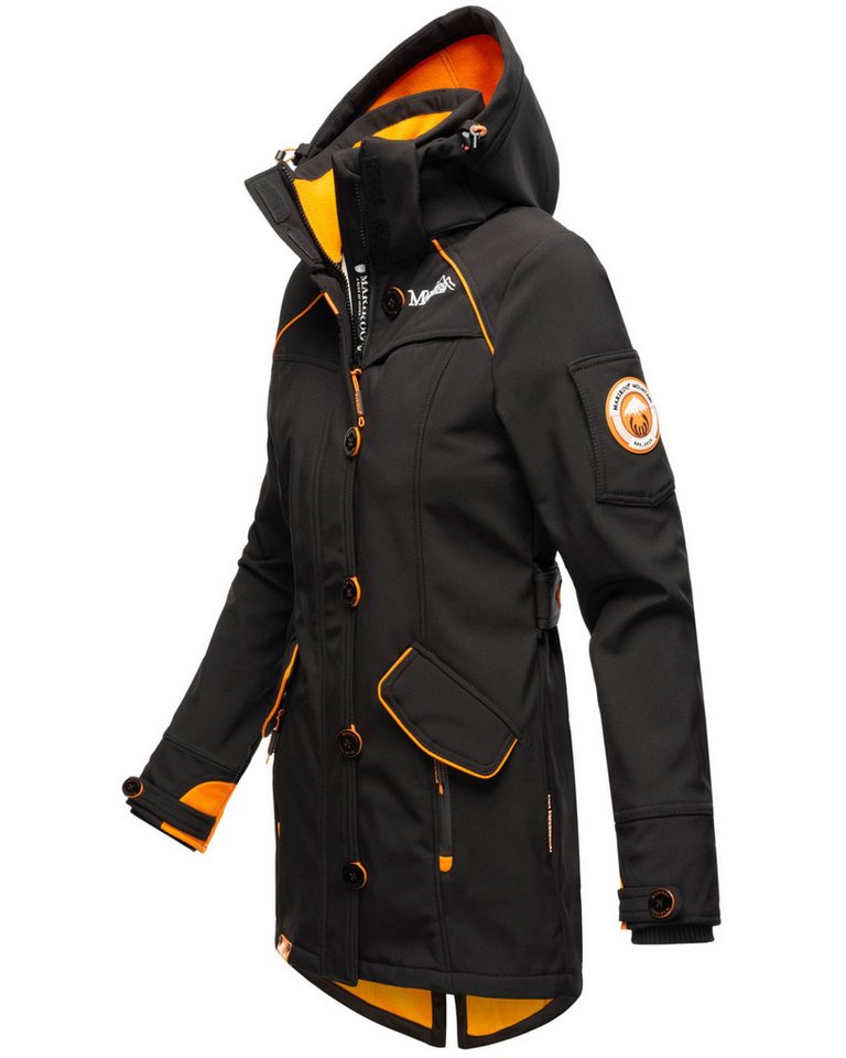 Marikoo Softshelljacke mit Kapuze – Outdoorjacke wind- und wasserabweisend Softshelljacke mit Fleecefutter und abnehmbarer Kapuze – Bild 3 von 5