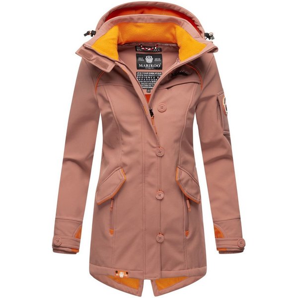 Marikoo Softshelljacke mit Kapuze – Outdoorjacke wind- und wasserabweisend Softshelljacke mit Fleecefutter und abnehmbarer Kapuze