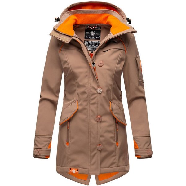 Marikoo Softshelljacke mit Kapuze – Outdoorjacke wind- und wasserabweisend Softshelljacke mit Fleecefutter und abnehmbarer Kapuze