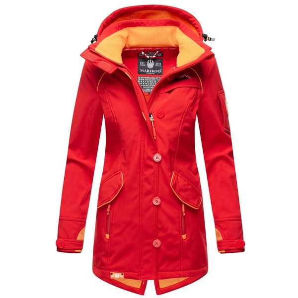 Marikoo Softshelljacke mit Kapuze – Outdoorjacke wind- und wasserabweisend Softshelljacke mit Fleecefutter und abnehmbarer Kapuze