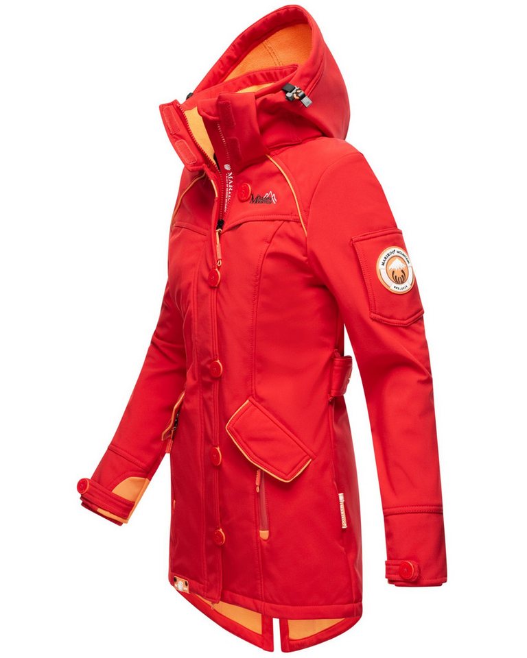 Marikoo Softshelljacke mit Kapuze – Outdoorjacke wind- und wasserabweisend Softshelljacke mit Fleecefutter und abnehmbarer Kapuze – Bild 3 von 5